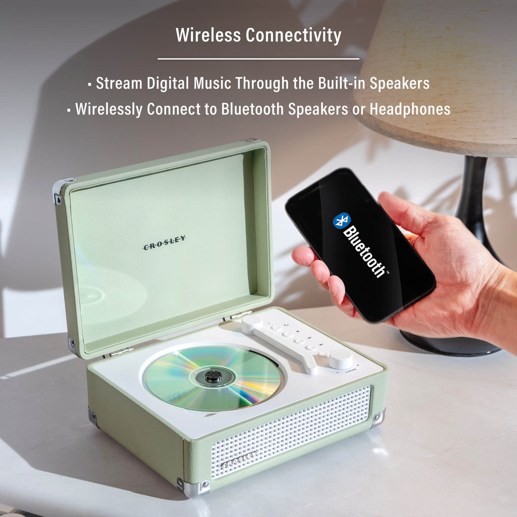 Crosley Cruiser Retro Portable CD Player with Stereo Bluetooth Speakers and FM Radio - Mint