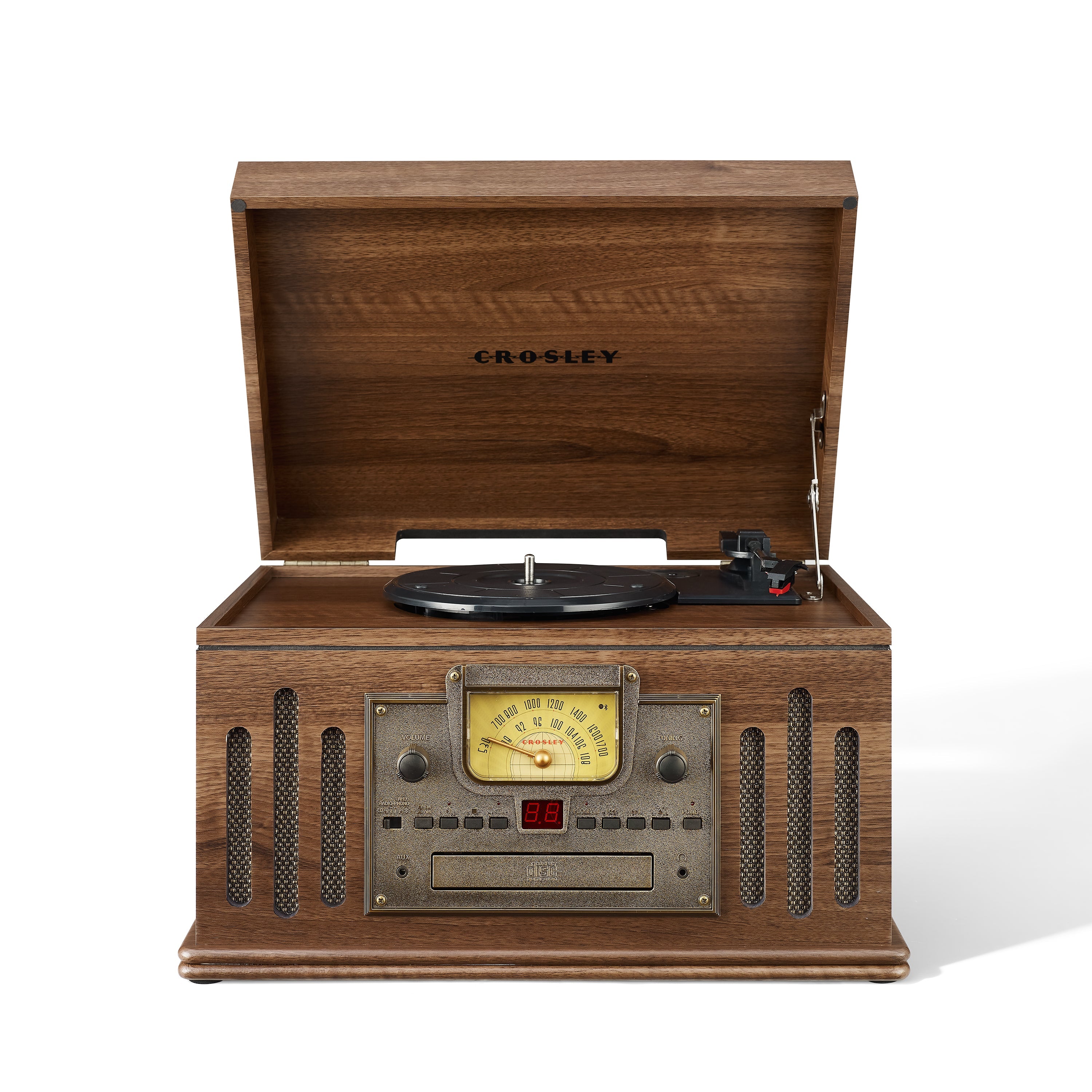Crosley CR704B-WA Musician 3-Speed Turntable with Radio, CD/Cassette Player, Aux-in and Bluetooth