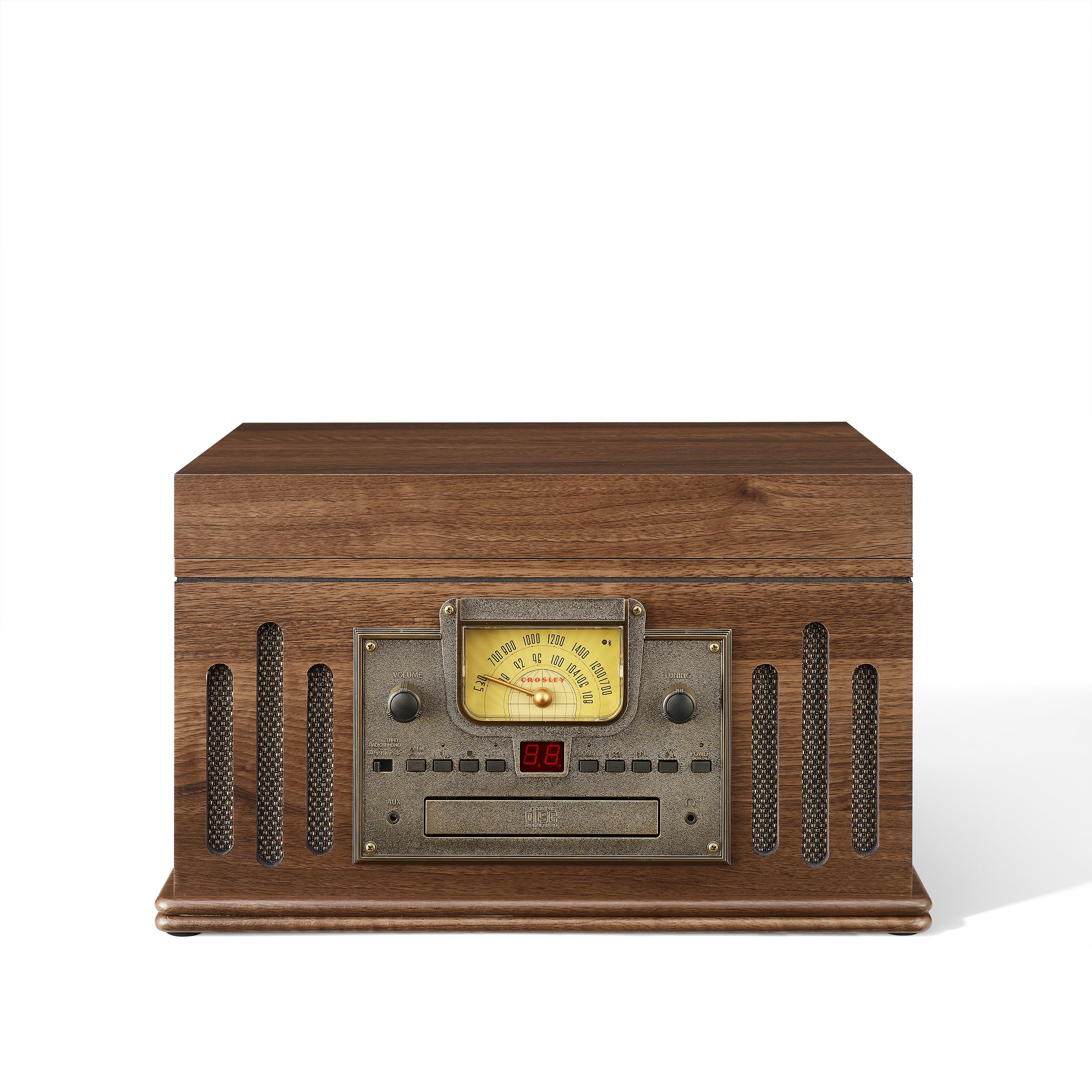 Crosley CR704B-WA Musician 3-Speed Turntable with Radio, CD/Cassette Player, Aux-in and Bluetooth