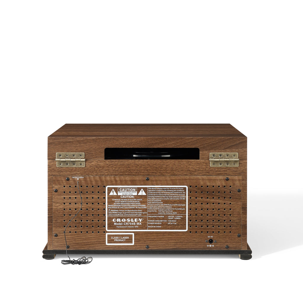Crosley CR704B-WA Musician 3-Speed Turntable with Radio, CD/Cassette Player, Aux-in and Bluetooth