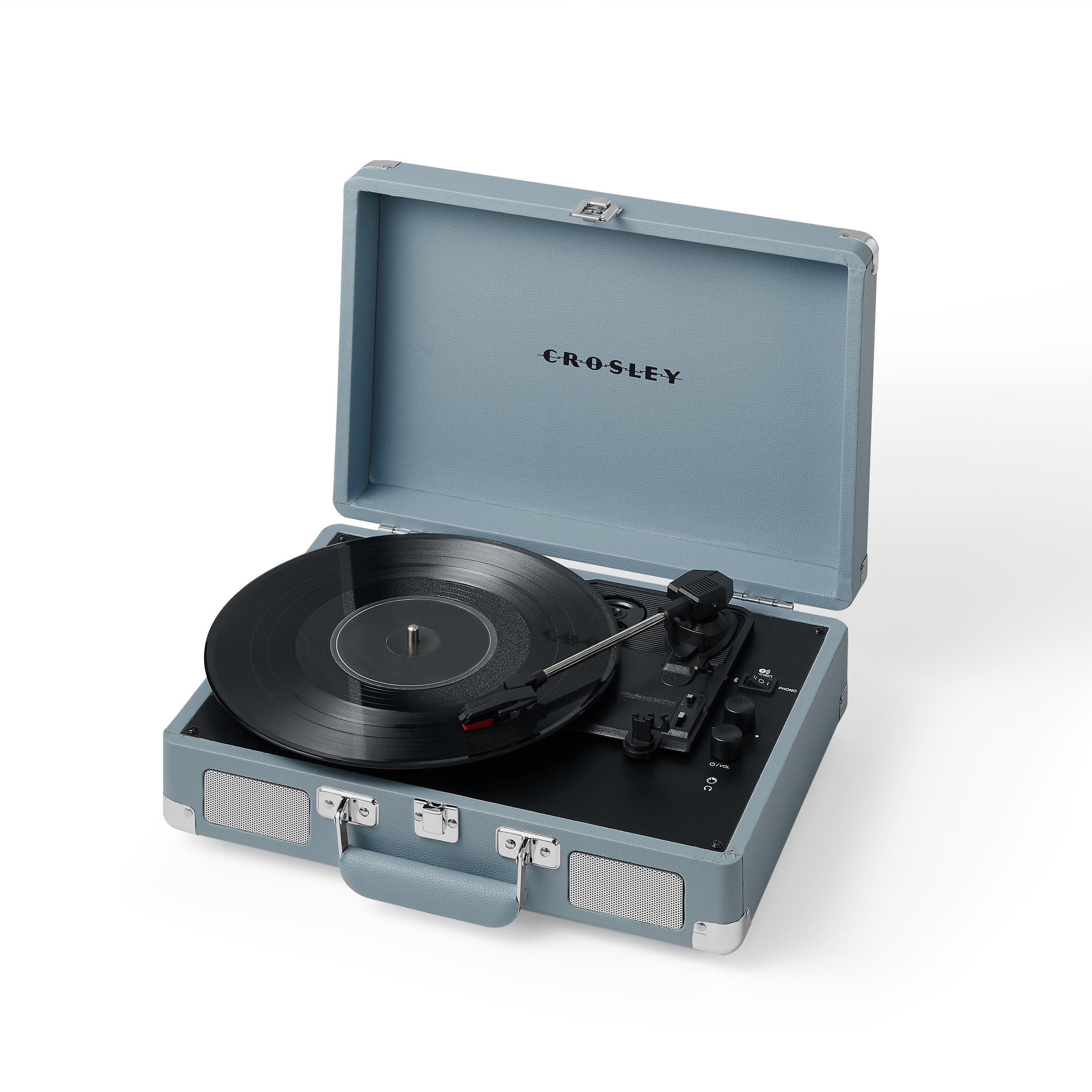 Crosley Cruiser Plus Vintage 3-Speed Bluetooth in/Out Suitcase Vinyl Record Player Turntable - Tourmaline