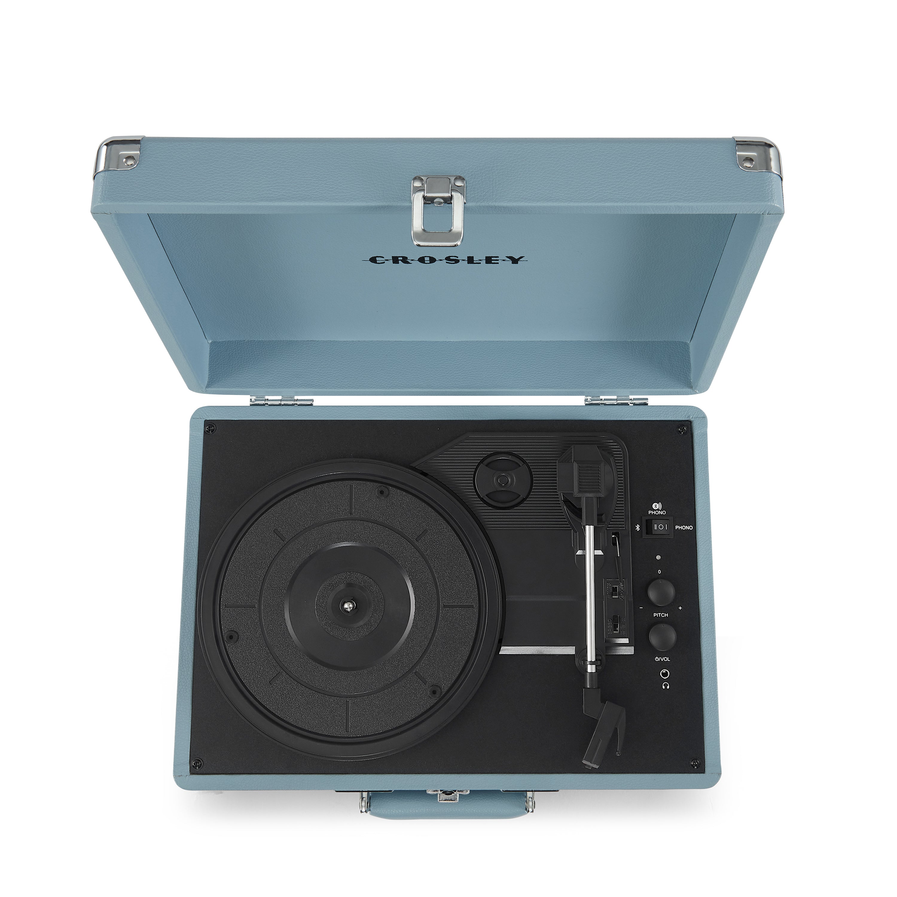 Crosley Cruiser Plus Vintage 3-Speed Bluetooth in/Out Suitcase Vinyl Record Player Turntable - Tourmaline