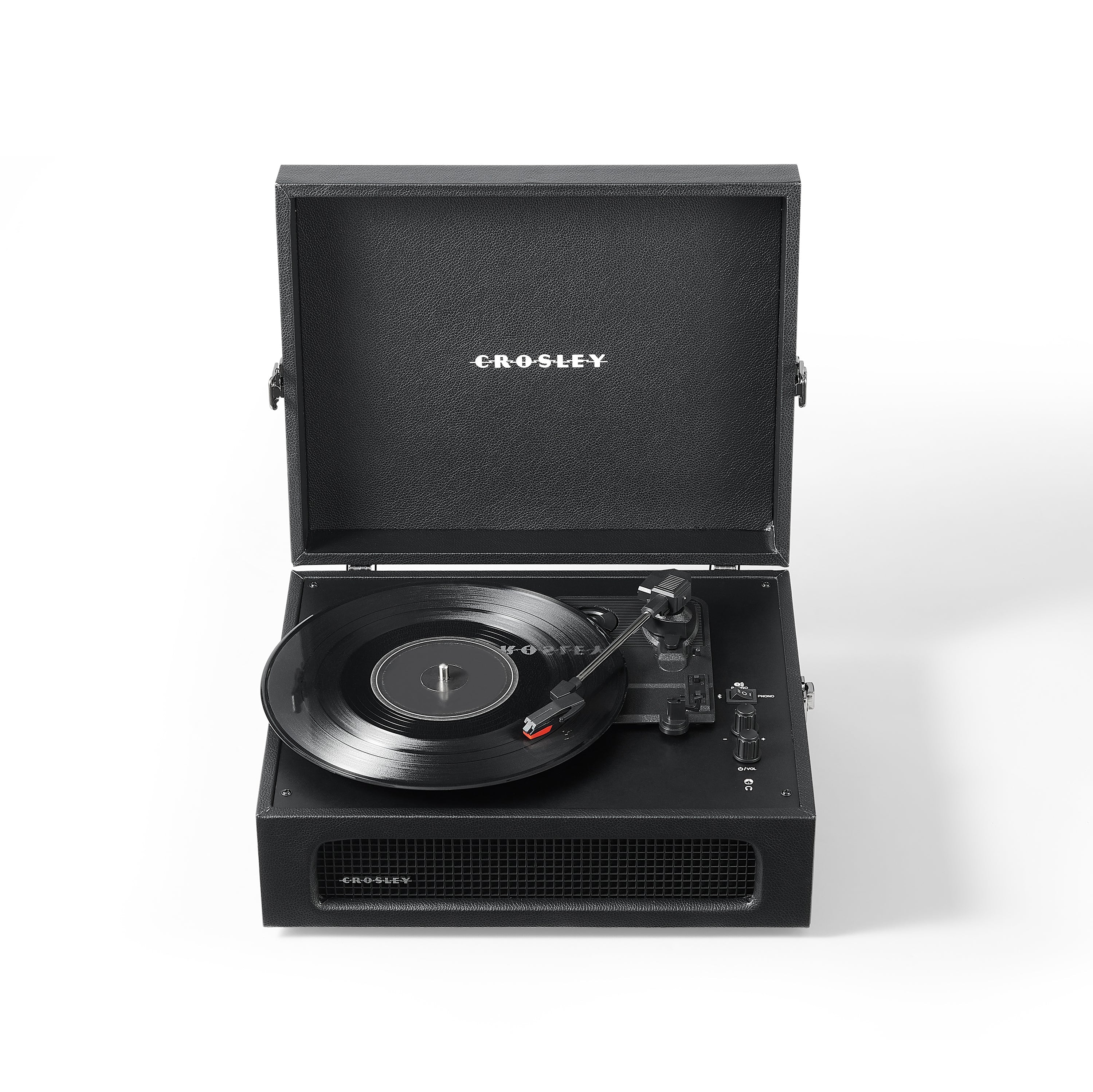 Crosley Voyager Vintage Portable Vinyl Record Player Turntable with Bluetooth in/Out and Built-in Speakers - Black