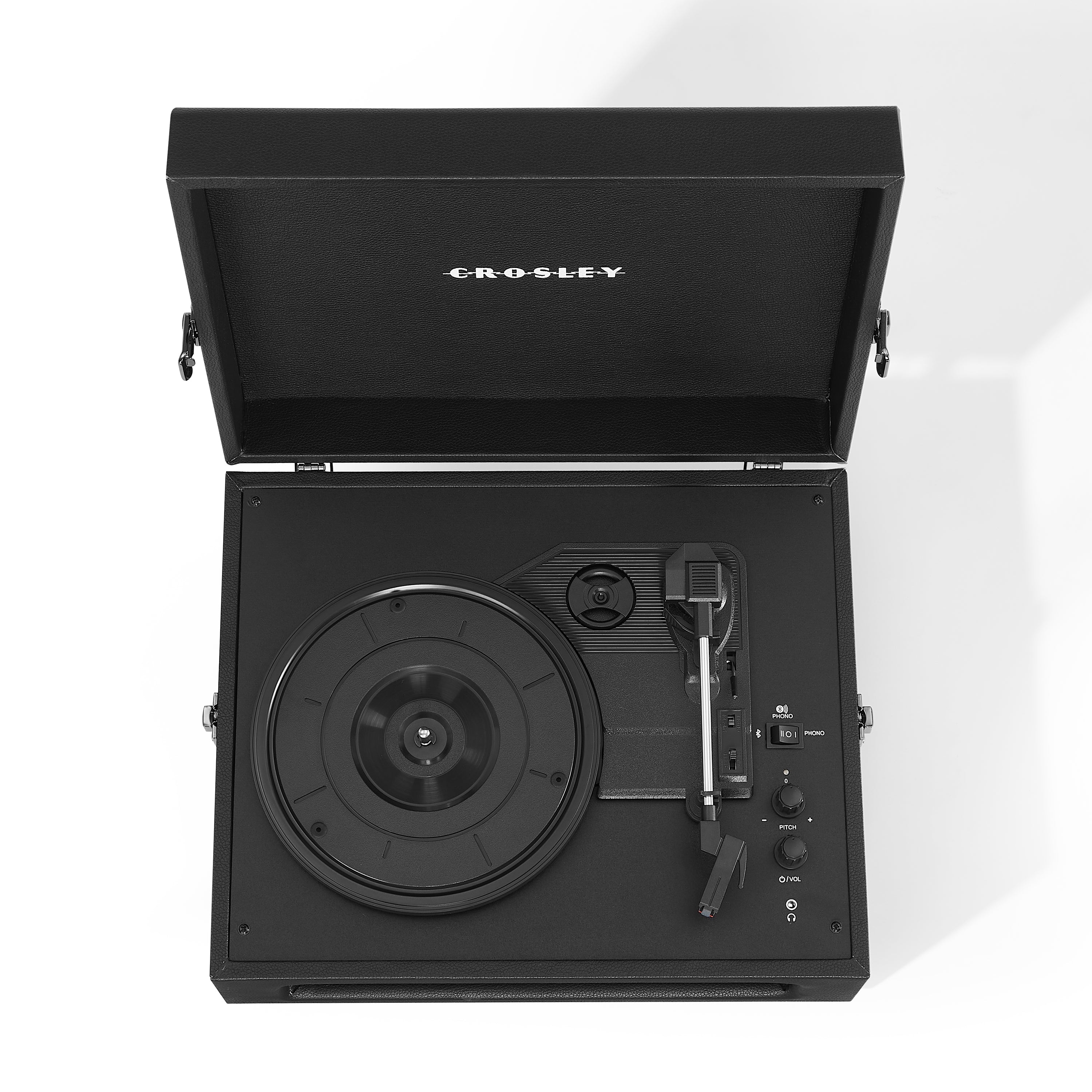 Crosley Voyager Vintage Portable Vinyl Record Player Turntable with Bluetooth in/Out and Built-in Speakers - Black