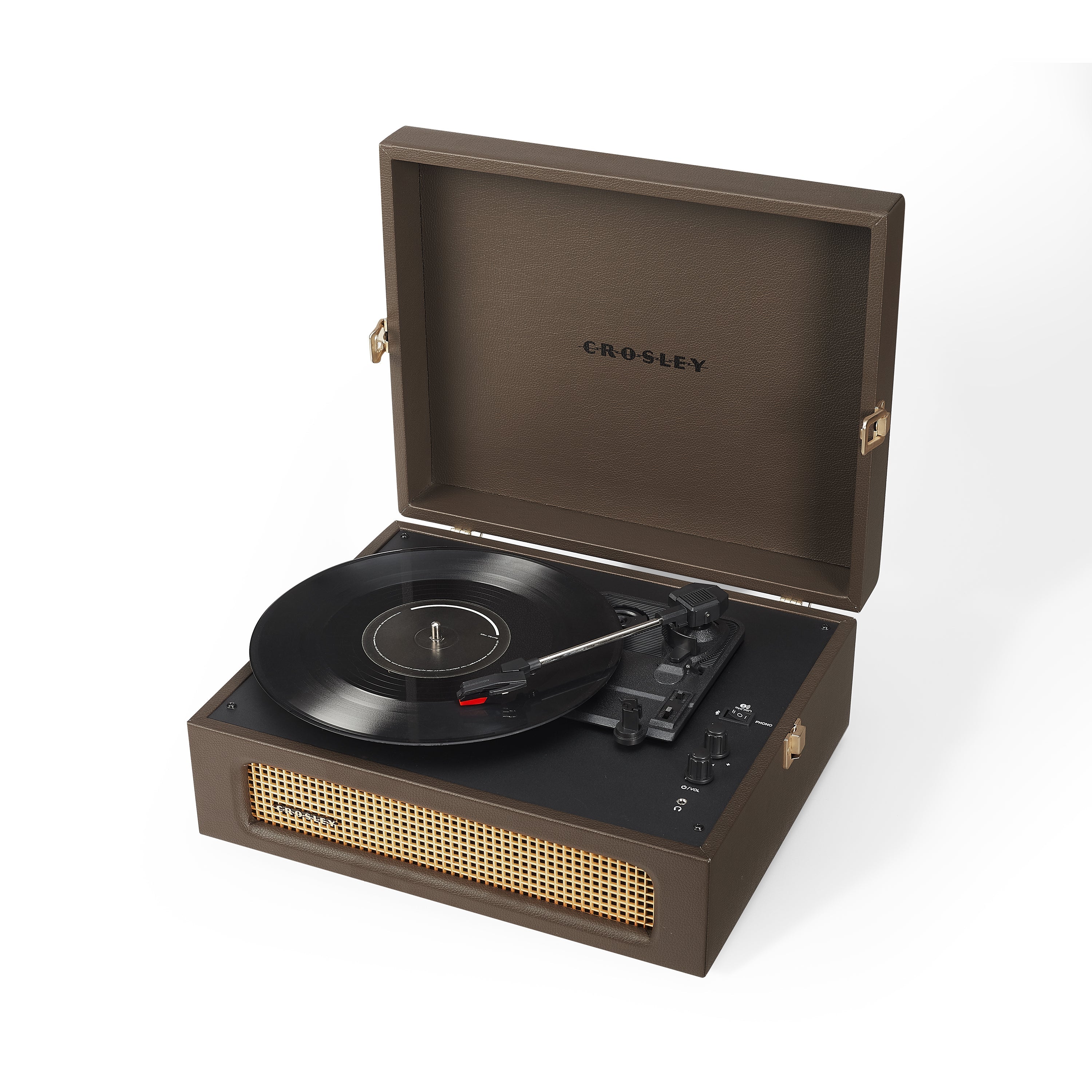 Crosley Voyager Vintage Portable Vinyl Record Player Turntable - Cocoa