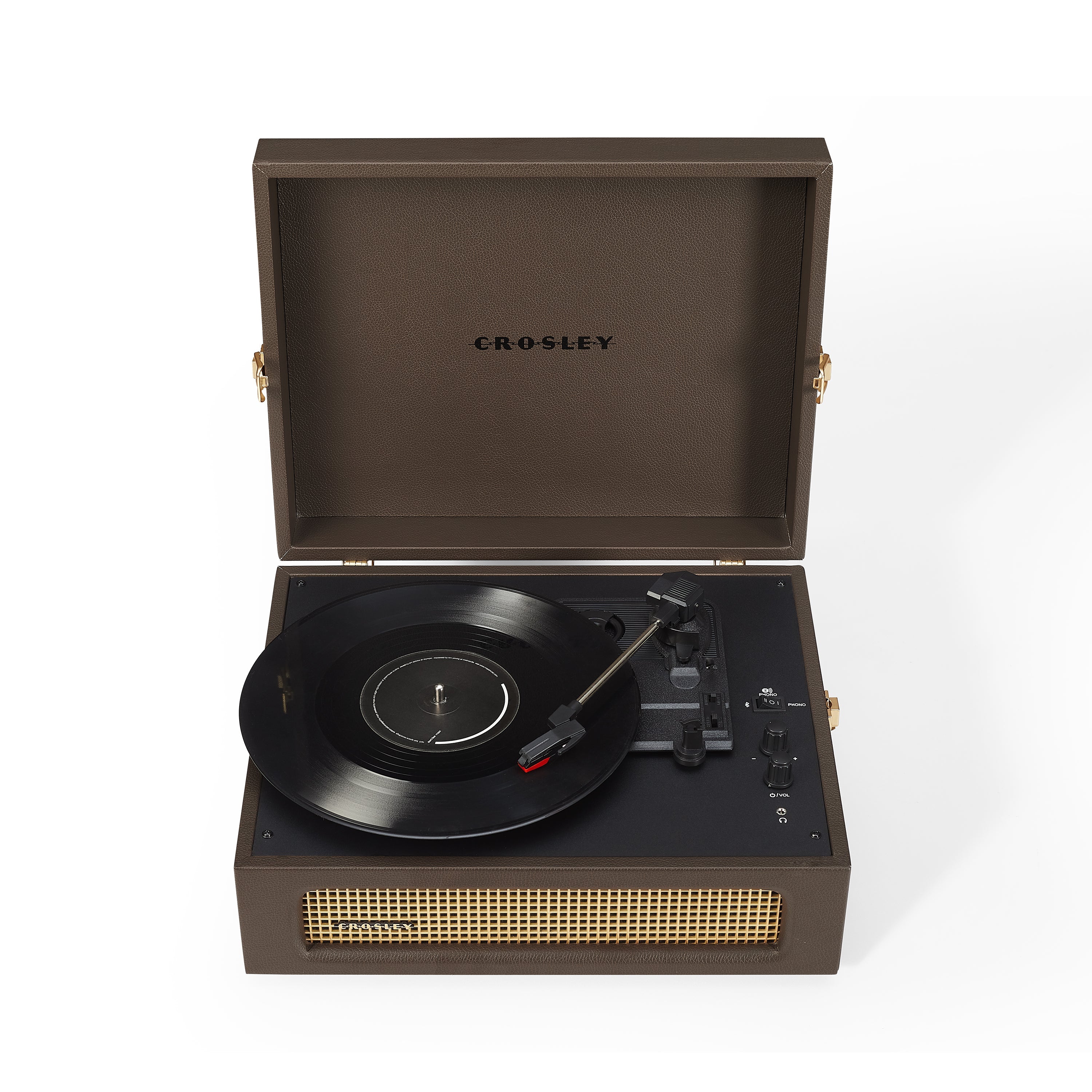 Crosley Voyager Vintage Portable Vinyl Record Player Turntable - Cocoa