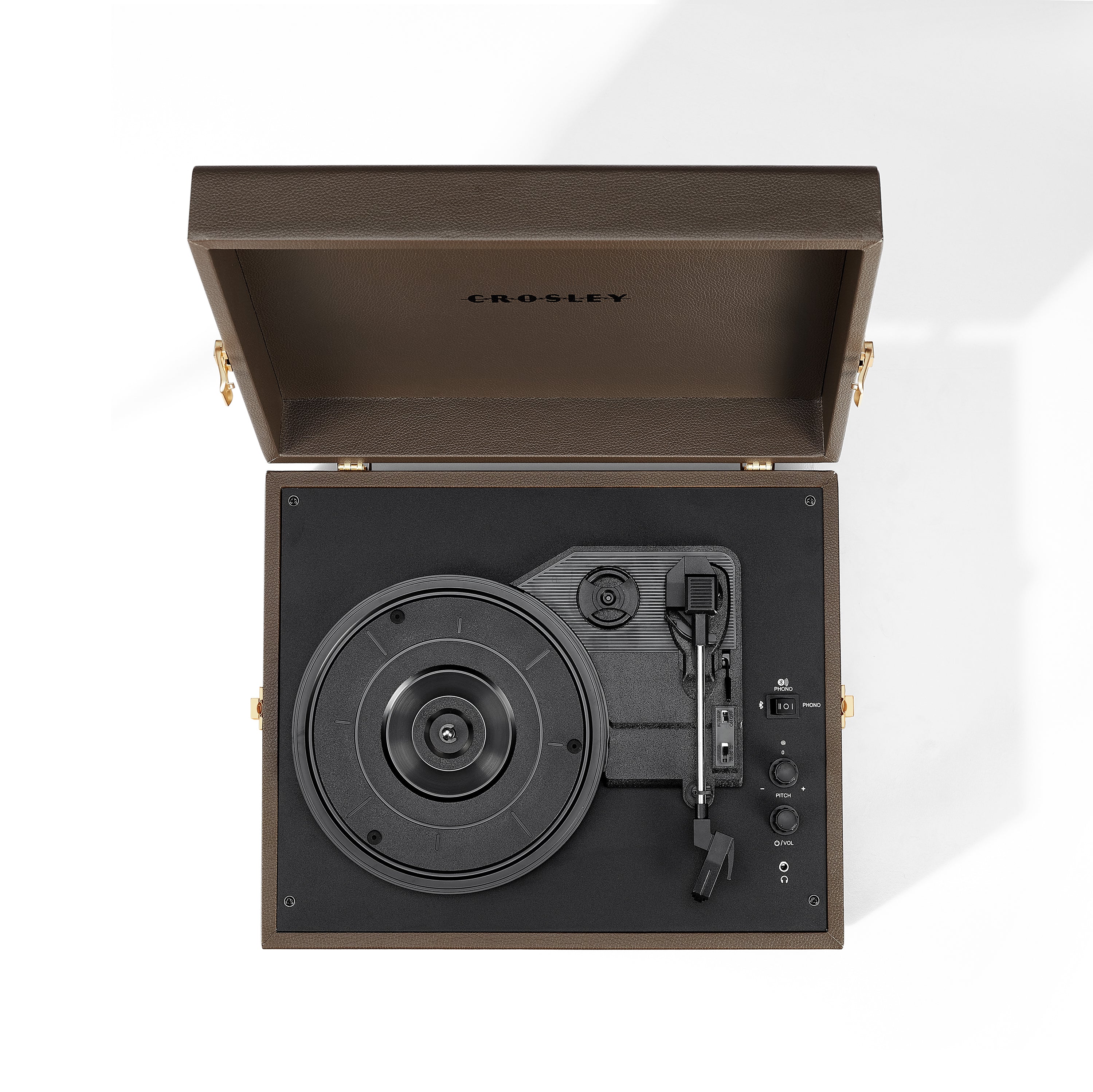 Crosley Voyager Vintage Portable Vinyl Record Player Turntable - Cocoa