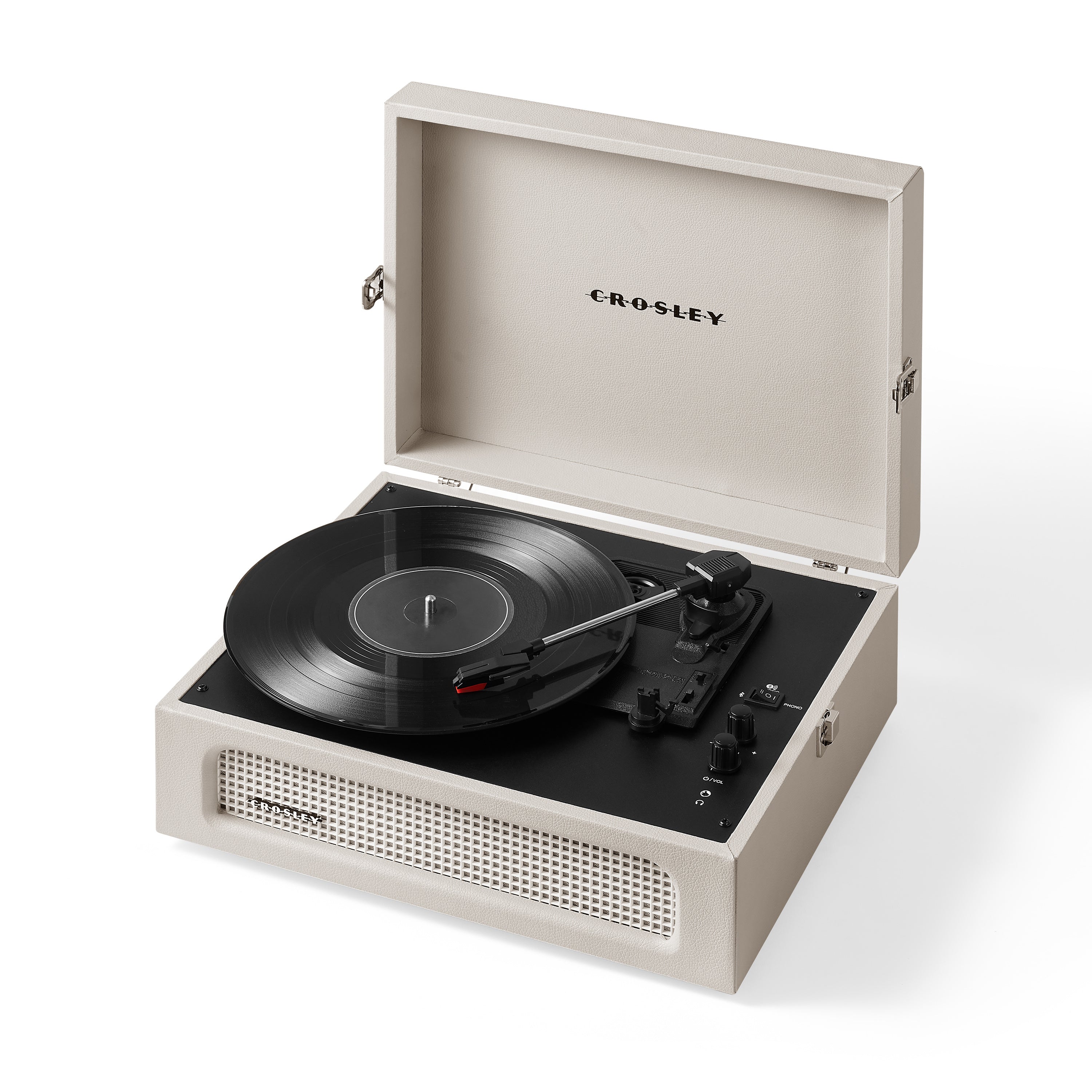 Crosley Voyager Vintage Portable Vinyl Record Player Turntable - Dune