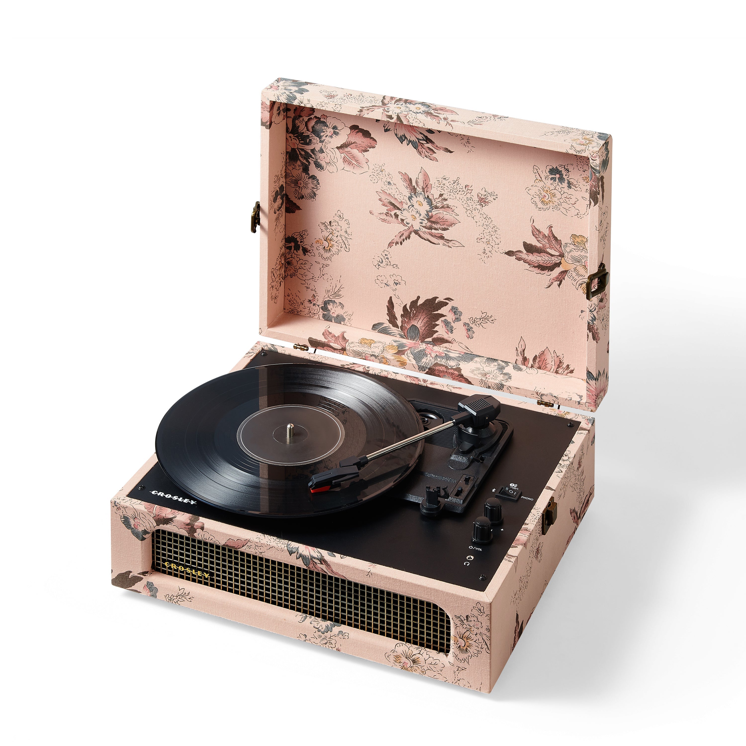 Crosley Voyager Vintage Portable Vinyl Record Player Turntable - Floral