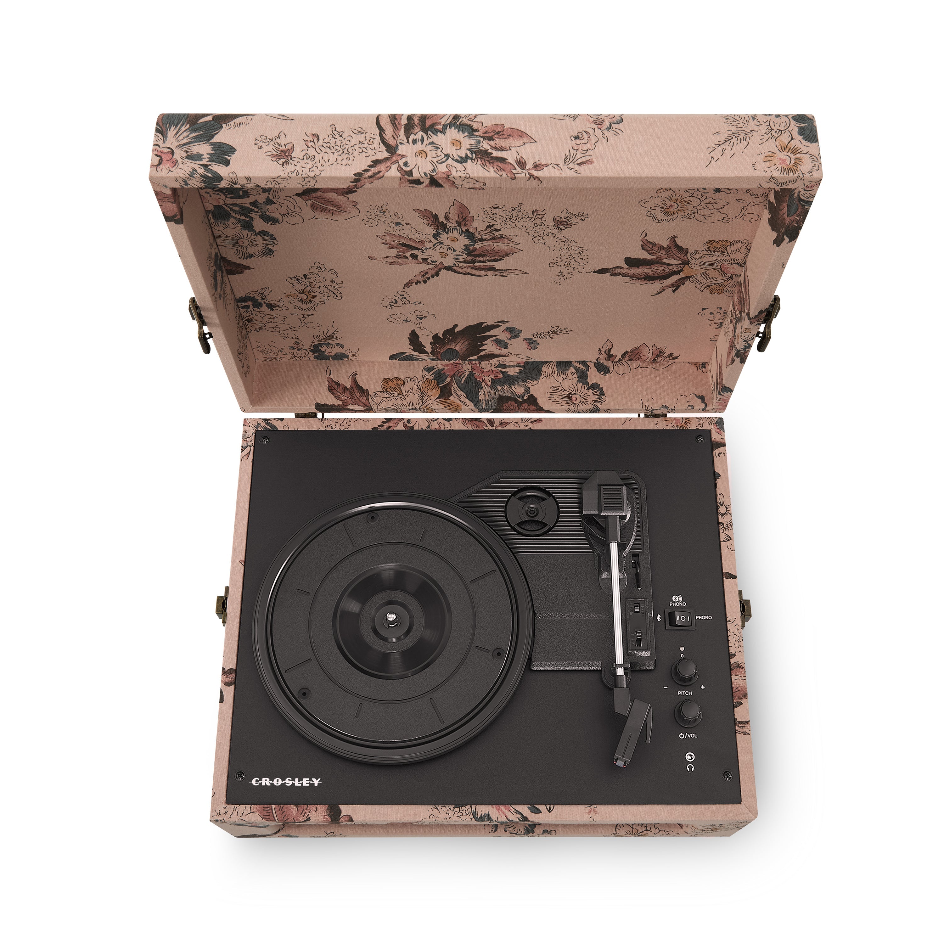 Crosley Voyager Vintage Portable Vinyl Record Player Turntable - Floral