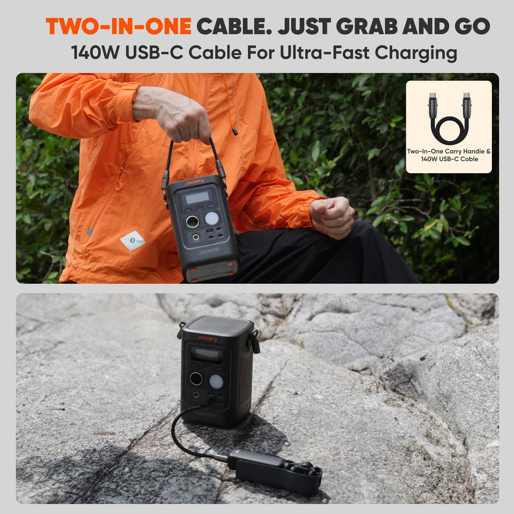 Jackery Explorer 300D Portable Power Station, 288Wh LiFePO4 Battery Solar Generator with 300W AC Outlet, 100W USB-C PD Fast Charging