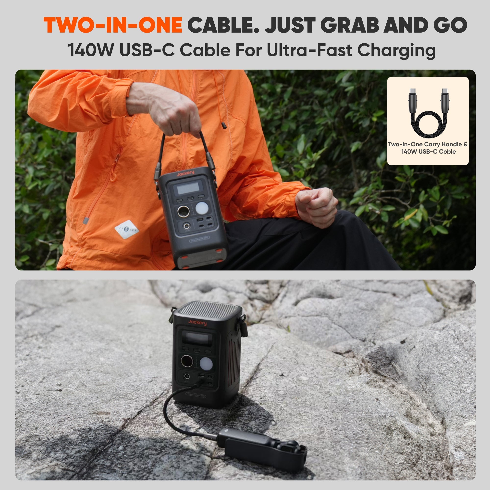 Jackery Explorer 300D Portable Power Station, 288Wh LiFePO4 Battery Solar Generator with 300W AC Outlet, 100W USB-C PD Fast Charging