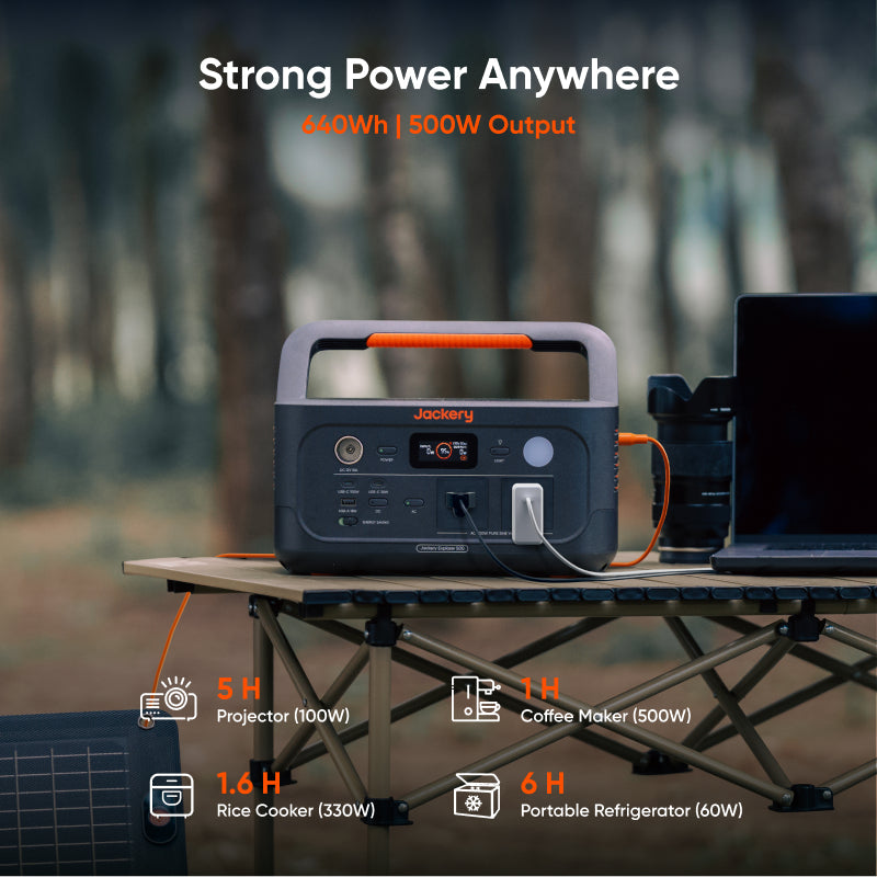 Jackery Explorer 600 v2 Portable Power Station, 570Wh LiFePO4 Battery Solar Generator with 800W AC Output (1600W Surge), 1-Hour Fast Charging, Dual 100W USB-C PD Ports