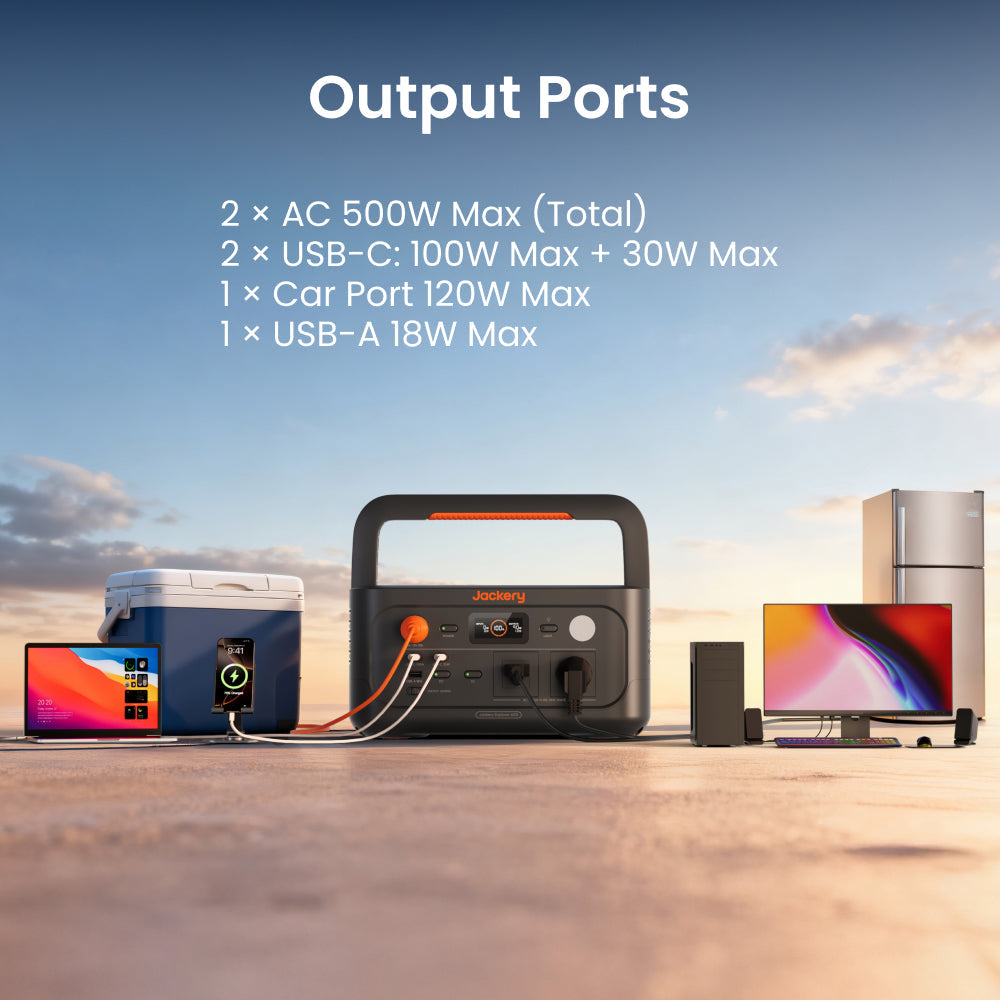 Jackery Explorer 600 v2 Portable Power Station, 570Wh LiFePO4 Battery Solar Generator with 800W AC Output (1600W Surge), 1-Hour Fast Charging, Dual 100W USB-C PD Ports