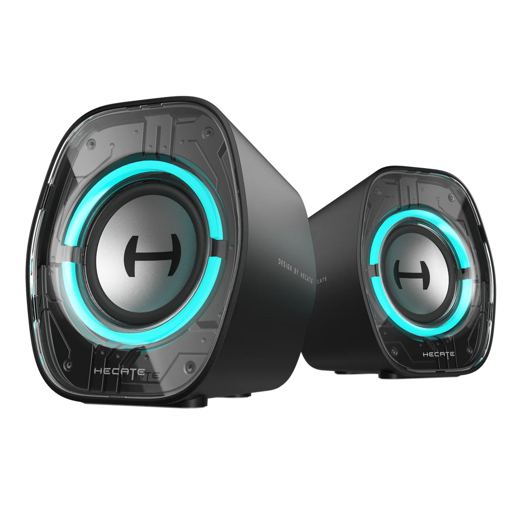 Enceintes d'ordinateur de bureau Edifier G1000 II pour gaming, haut-parleur pleine gamme de 2,5" et basses améliorées, Bluetooth 5.4 USB-C AUX, 9 modes d'éclairage RVB dynamiques pour PC