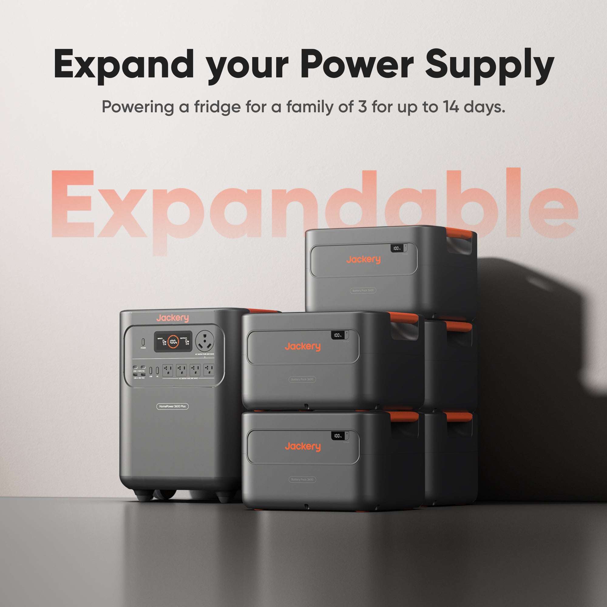 Jackery HomePower 3600 Plus Générateur Solaire Portable, Sortie AC 3600W, Générateur Solaire LFP 3584Wh, Extensible jusqu'à 21kWh, Alimentation de Secours Essentielle pour la Maison, les Urgences, les VR (Panneau Solaire en Option)