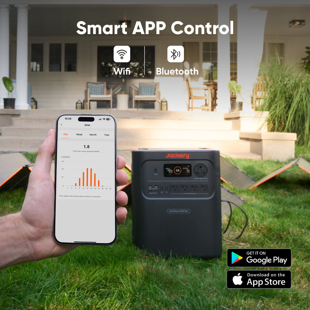 Jackery HomePower 3600 Plus Générateur Solaire Portable, Sortie AC 3600W, Générateur Solaire LFP 3584Wh, Extensible jusqu'à 21kWh, Alimentation de Secours Essentielle pour la Maison, les Urgences, les VR (Panneau Solaire en Option)