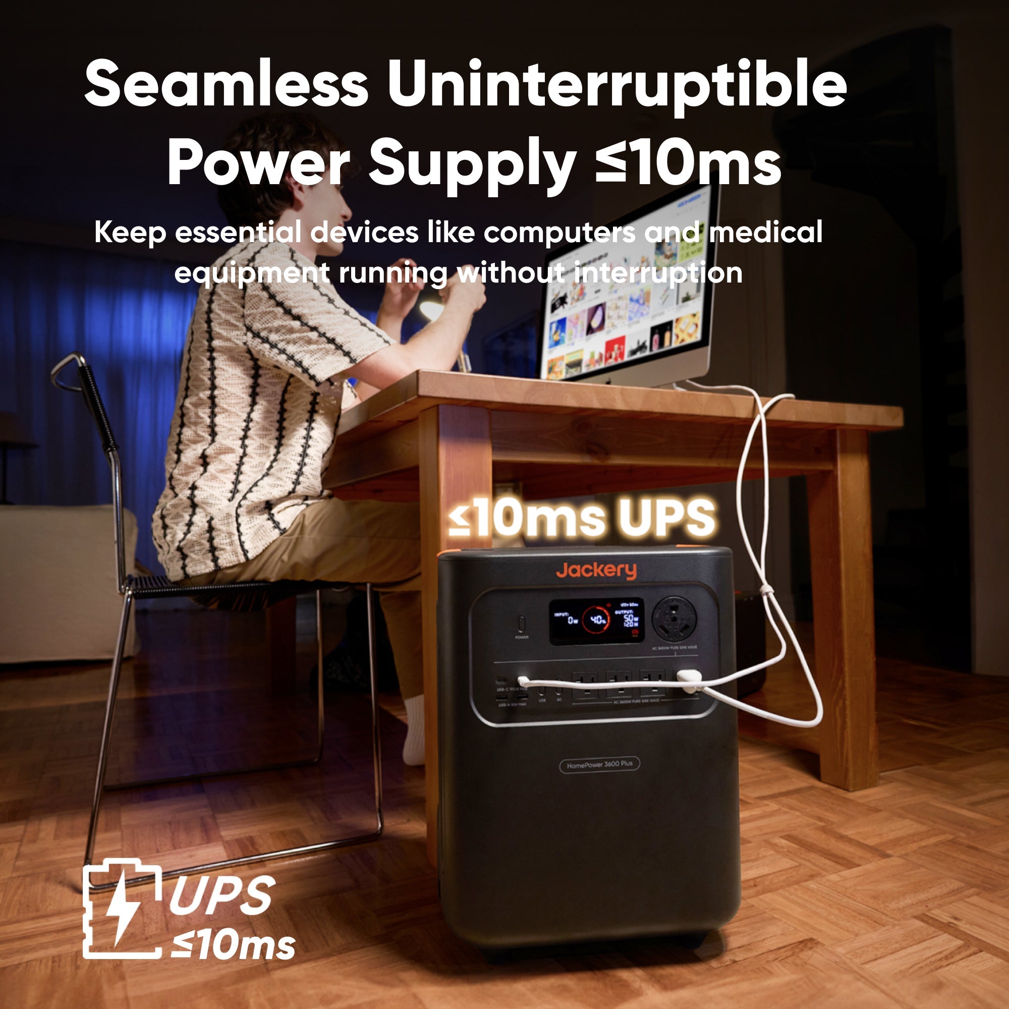 Jackery HomePower 3600 Plus Générateur Solaire Portable, Sortie AC 3600W, Générateur Solaire LFP 3584Wh, Extensible jusqu'à 21kWh, Alimentation de Secours Essentielle pour la Maison, les Urgences, les VR (Panneau Solaire en Option)