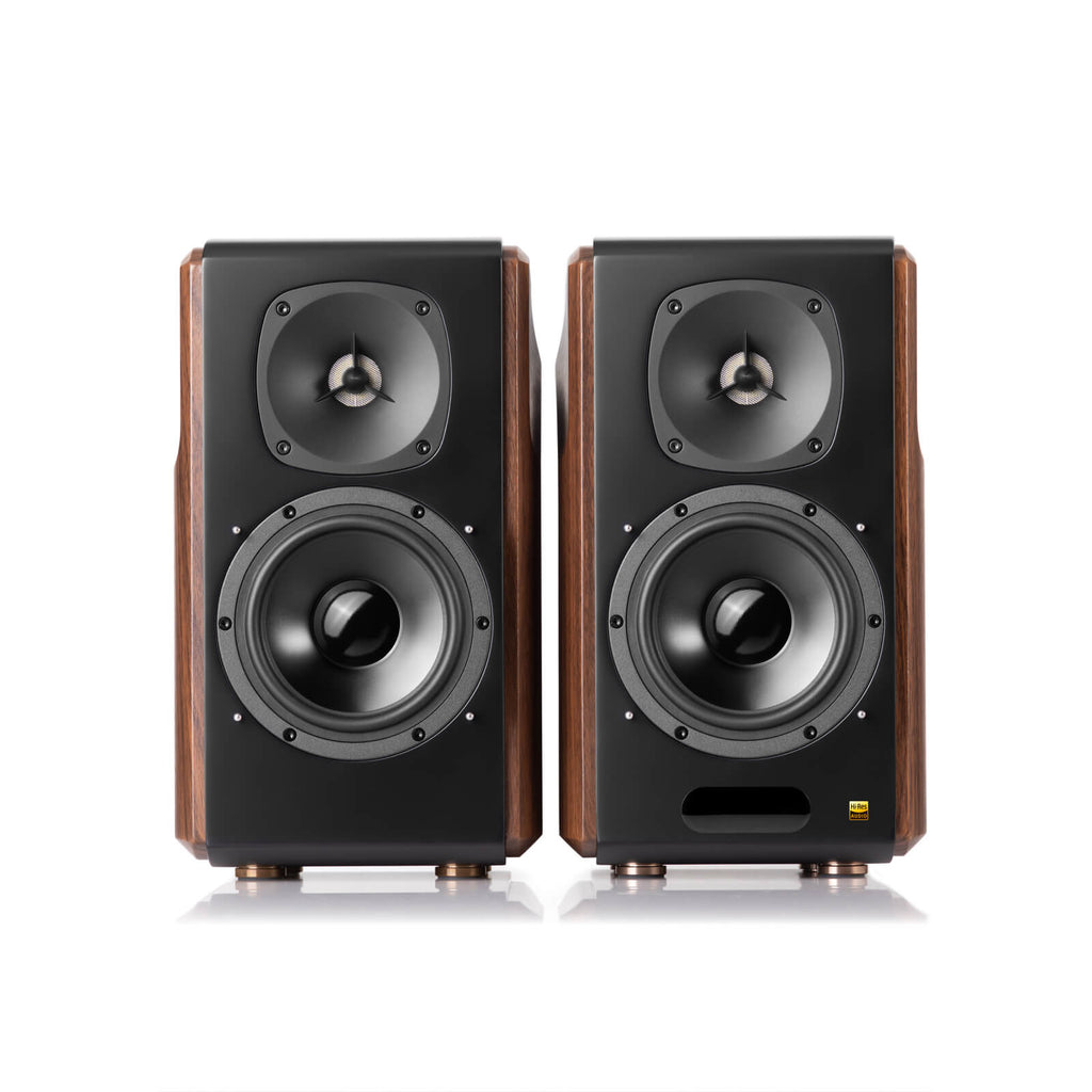 Enceintes de bibliothèque actives Edifier S2000MKIII Bluetooth 2.0 - S2000MK3 Enceintes de monitoring de studio tri-amplifiées actives 130 W pour audiophiles avec entrée sans fil, ligne et optique