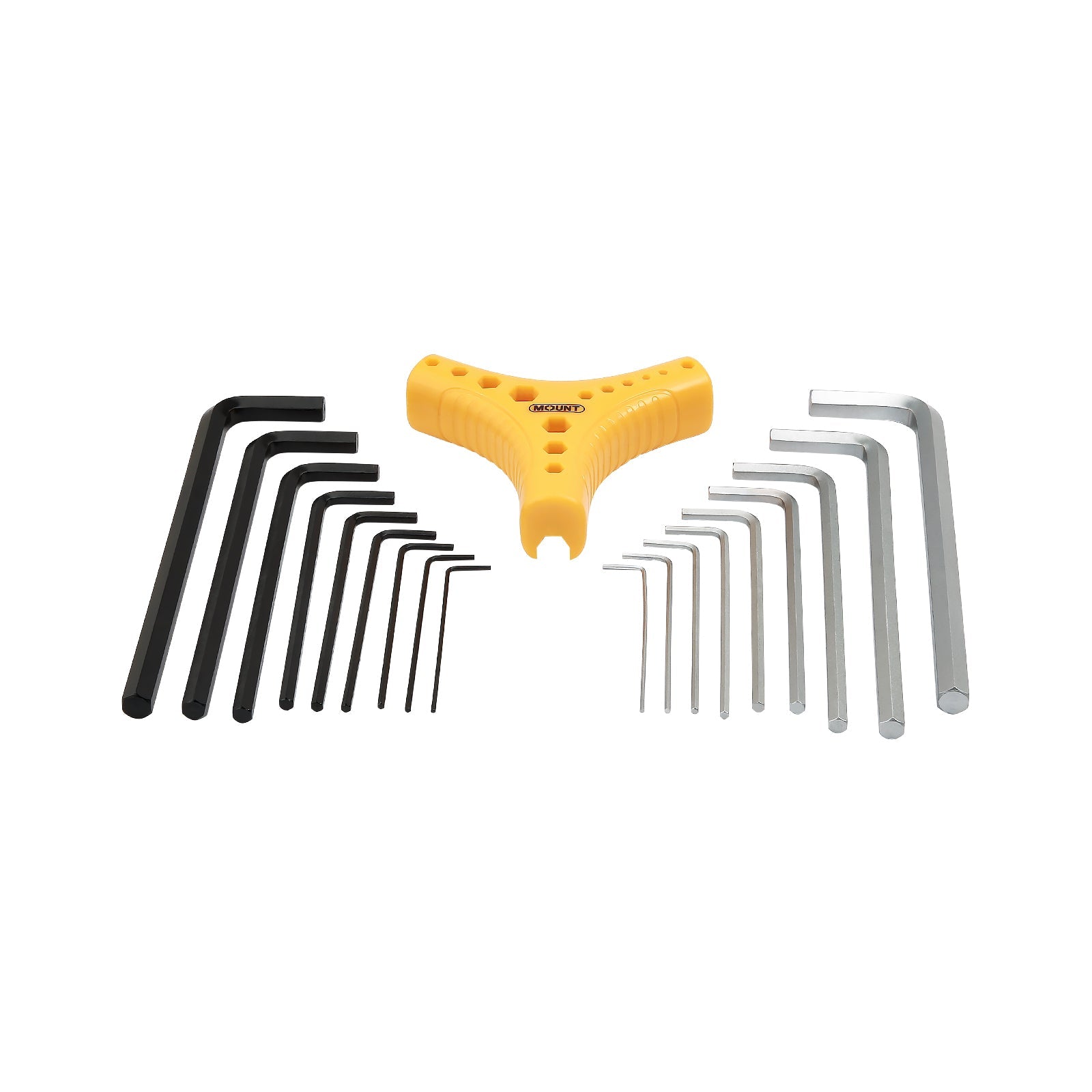 Mount 18PCS Long Arm Hex Key Allen Wrench Set, Metric/SAE