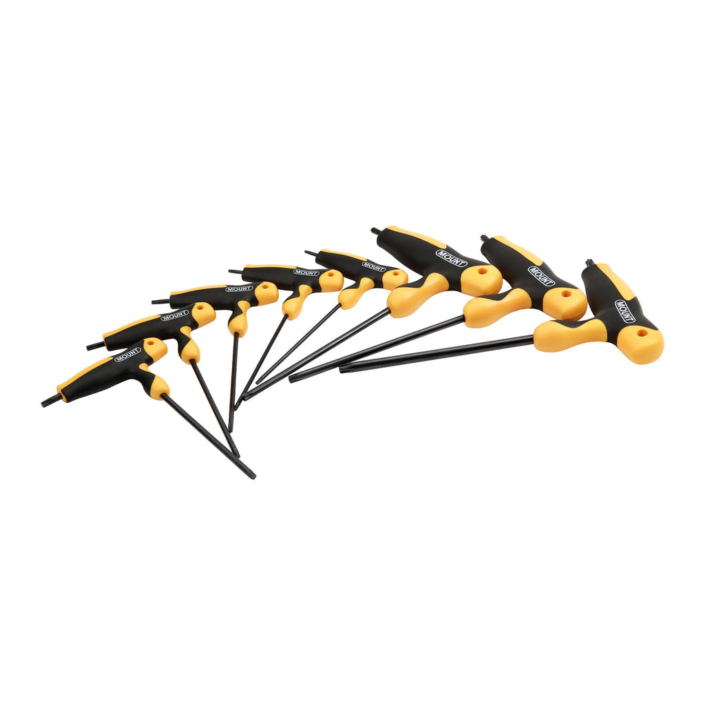 Jeu de 8 clés Torx en T avec support Mount