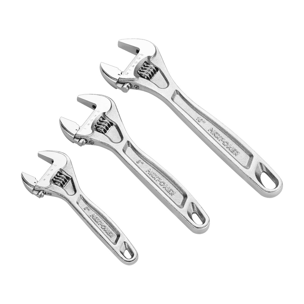 MAXPOWER Jeu de clés à molette (6 po, 8 po, 10 po), CR-V, 3 pièces