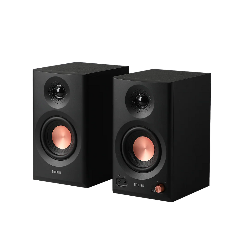 Enceintes de monitoring studio amplifiées Edifier MR3, certifiées audio haute résolution, enceintes de bibliothèque actives Bluetooth V5.4, enceintes d'ordinateur 2.0 avec sortie casque, entrées RCA AUX TRS équilibrées