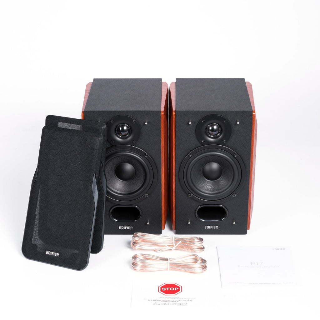 Edifier P17 Passive Bookshelf Speakers - 2-way Speakers with Built-in Wall-Mount Bracket - Perfect for 5.1, 7.1 or 11.1 side / rear surround setup - Pair - Needs amplifier or receiver to operate