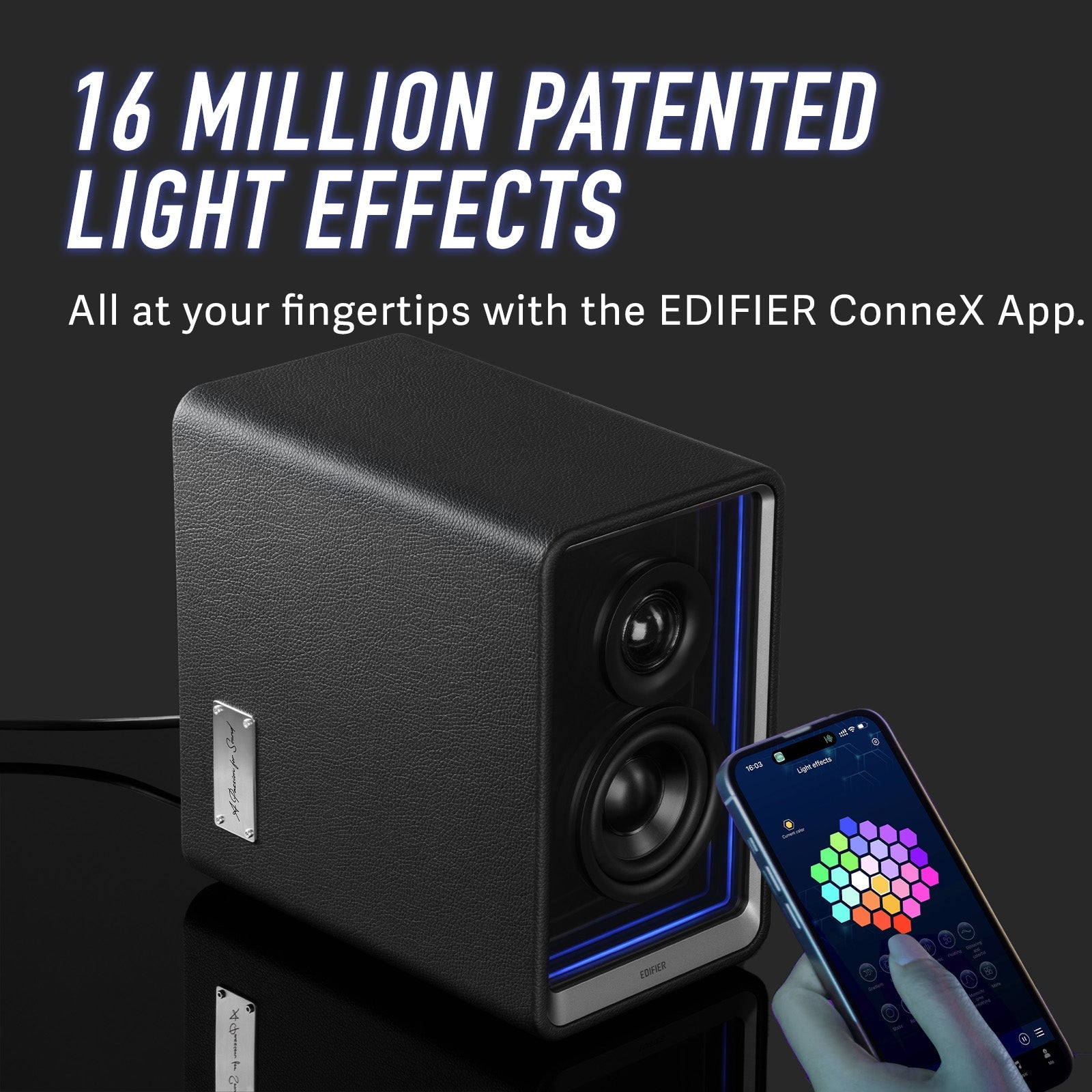 Enceintes de monitoring actives Edifier QR65 avec fonction de chargeur rapide GaN 65W, enceintes d'ordinateur Bluetooth 70W RMS avec audio sans fil haute résolution 24 bits, sortie subwoofer et effets lumineux
