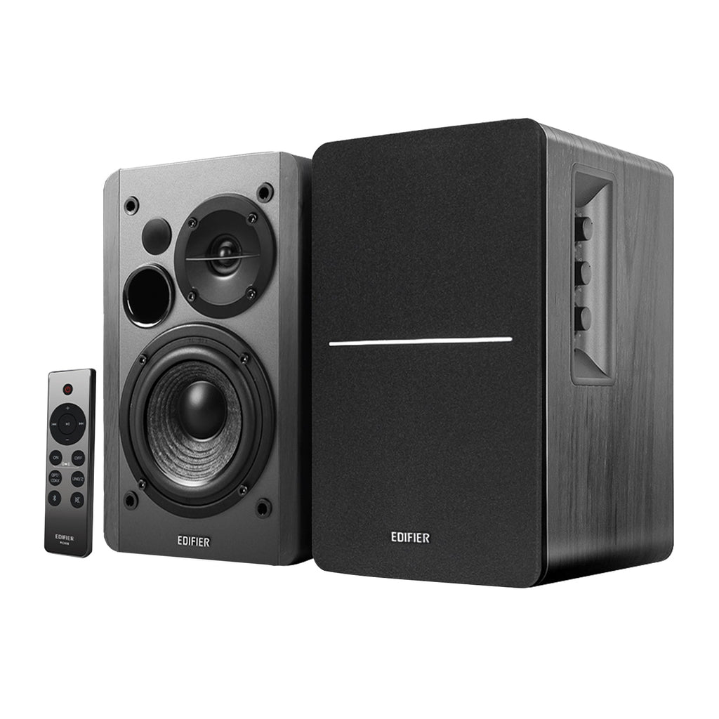 Haut-parleurs d'étagère Bluetooth actifs Edifier R1280DBs - Entrée optique - Moniteur de studio sans fil 2.0 - 42 W RMS avec sortie ligne pour caisson de basses
