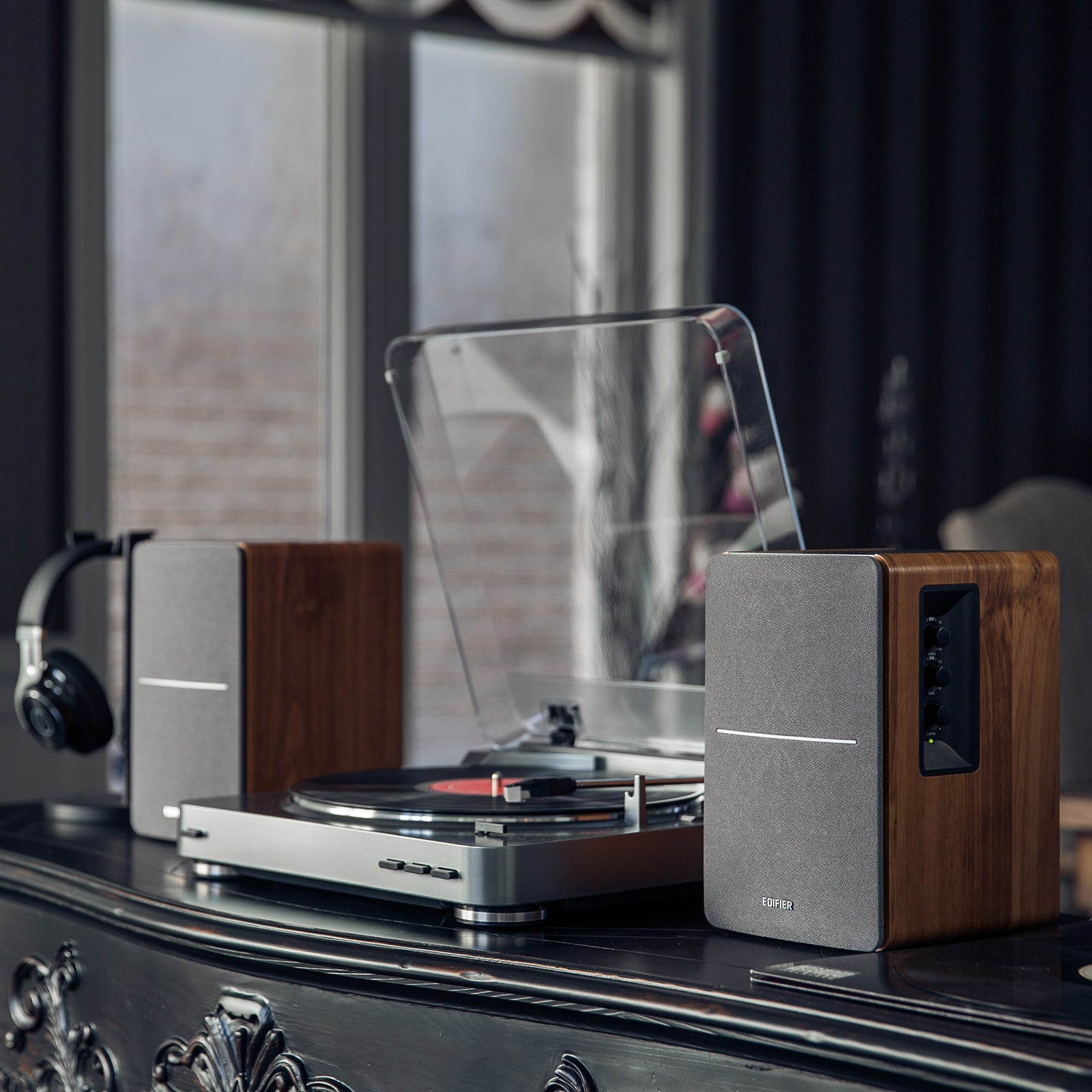 Haut-parleurs d'étagère amplifiés Edifier R1280T certifiés remis à neuf - Moniteurs de champ proche actifs 2.0 - Haut-parleur moniteur de studio - Coffret en bois - 42 Watts RMS
