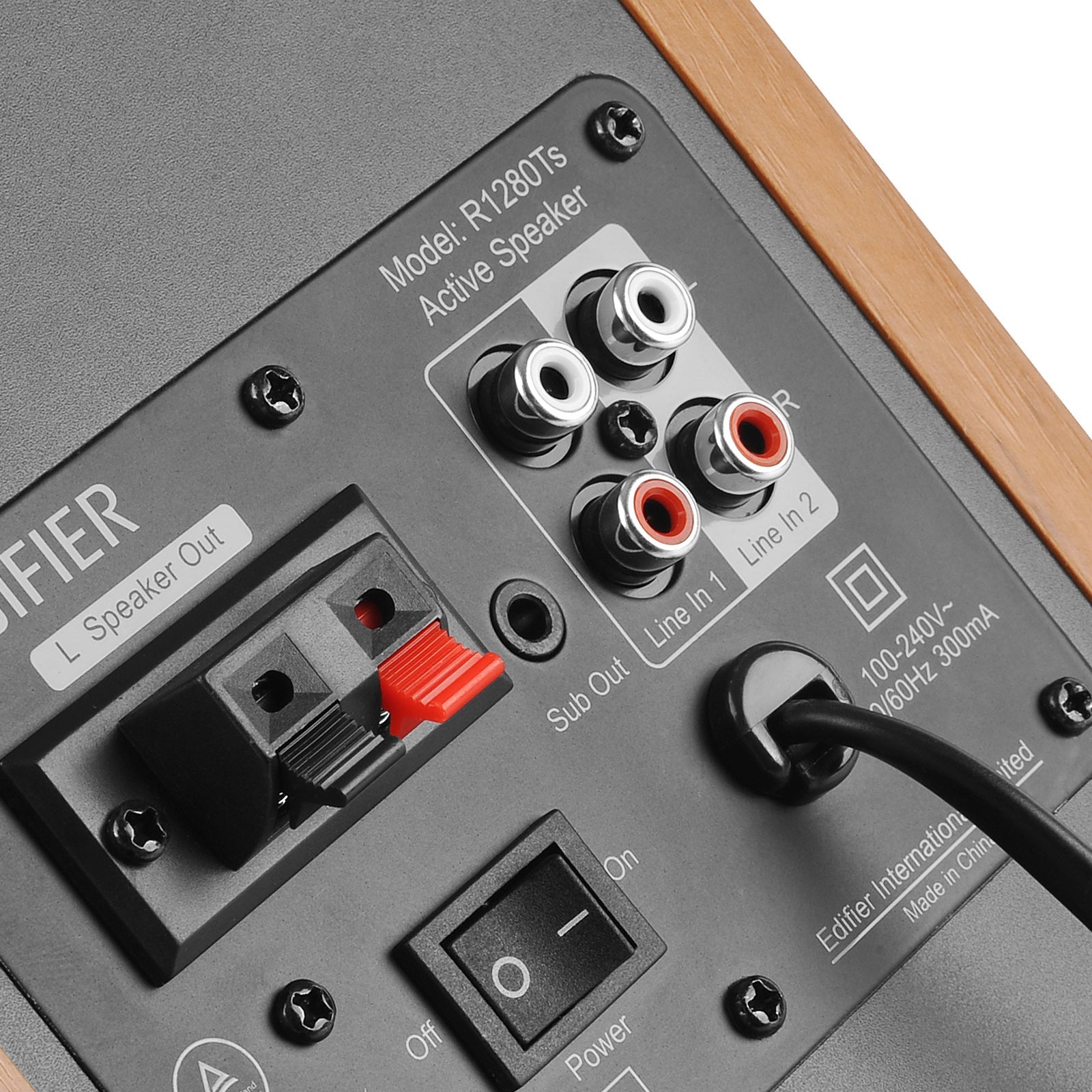 Enceintes d'étagère Edifier R1280Ts reconditionnées certifiées - Moniteurs actifs de proximité stéréo 2.0 - Enceinte de monitoring - 42 Watts RMS avec sortie ligne pour subwoofer - Boîtier en bois