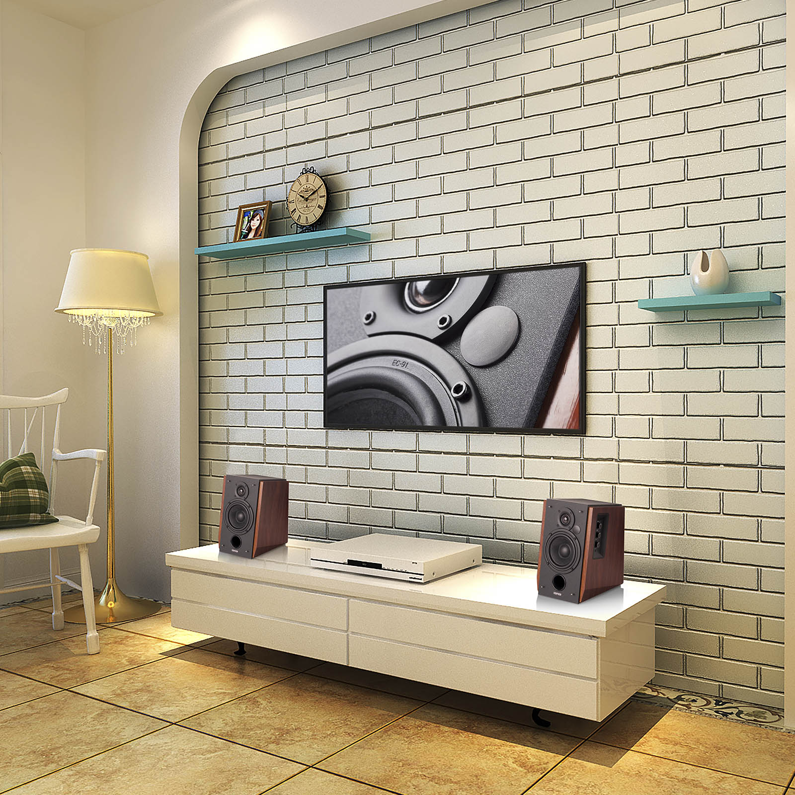 Haut-parleurs d'étagère Bluetooth Edifier R1700BT – Haut-parleur actif en bois 2.0 alimenté
