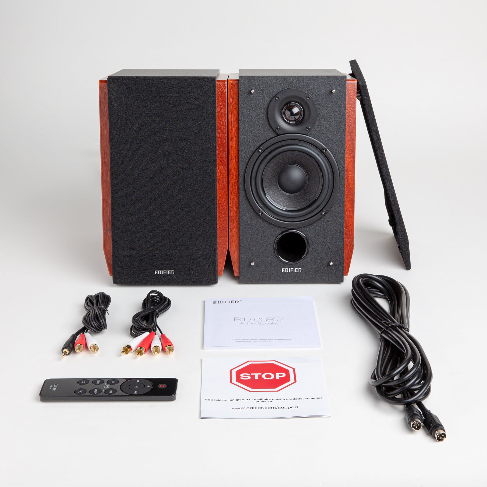 Haut-parleurs d'étagère Bluetooth actifs Edifier R1700BTs - Haut-parleur moniteur de studio sans fil 2.0 en champ proche - 66 W RMS avec sortie ligne pour caisson de basses - Coffret en bois