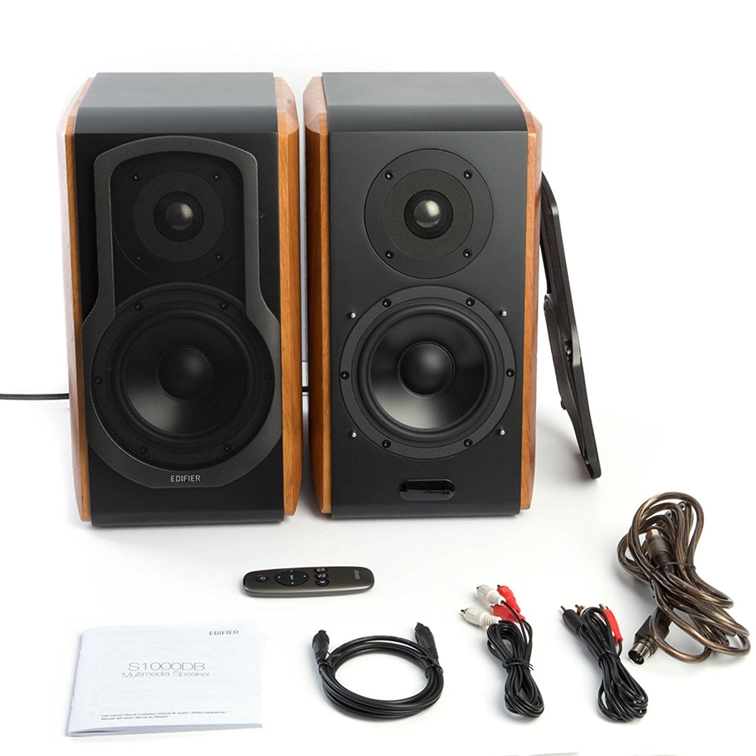 Enceintes de bibliothèque actives Edifier S1000DB Audiophile – Bluetooth 4.0 – Entrée optique – Enceinte de monitoring de proximité amplifiée