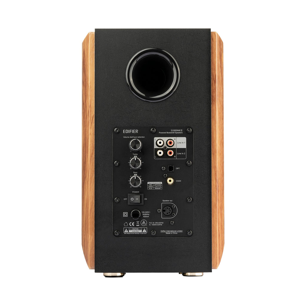Enceintes de bibliothèque actives audiophiles Edifier S1000MKII 2.0 - Haut-parleurs 120 W Bluetooth 5.0 avec aptX HD - Entrée optique - Enceinte de monitoring de proximité amplifiée S1000MK2 avec amplificateur de classe D
