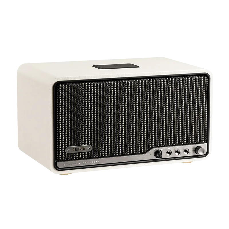 Edifier S300 Hi-Fi Tabletop Speaker, Hi-Res Audio LDAC for Wireless Multi-Room & Stereo Pairing, 80W Power Works with AirPlay 2 Bluetooth 5.4 USB-C AUX Inputs, Retro Design with Remote