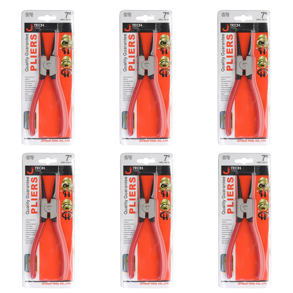 Jetech 7 Inch External Snap Ring Pliers, 6 Pack