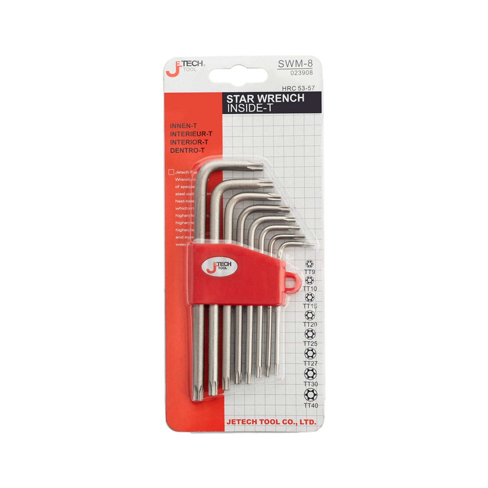 Jetech Long Arm Tamper-Resistant Star Torx Key Wrench Set (TT9-TT40), 8PCS
