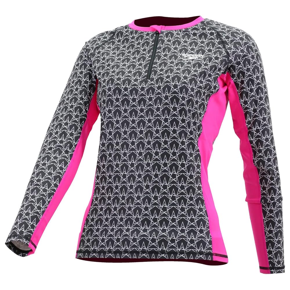 SPEEDO PERFORMANCE FEMALE ZIP FRONT RASHGUARD L/S-M