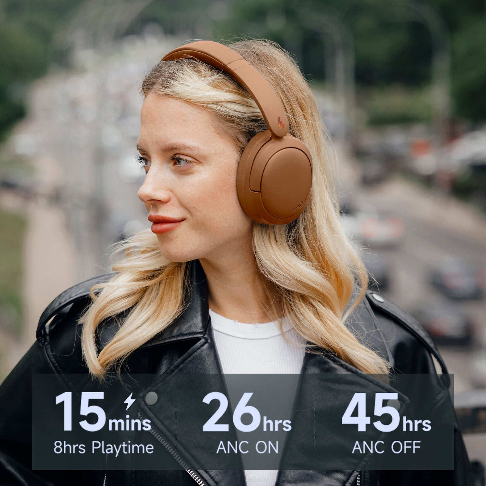 Casque supra-auriculaire Bluetooth Edifier V80 à réduction de bruit active hybride, sans fil, avec 45h d'autonomie, audio haute résolution filaire, chargement rapide, connexion multipoint pour les voyages et le bureau