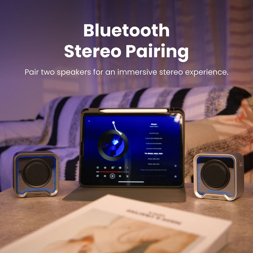 Enceinte Bluetooth portable Edifier, étanche à l'eau et à la poussière IP67 avec basses profondes, microphone intégré, autonomie de 12h, Bluetooth 6.0, lumière d'ambiance pour le camping en extérieur, les voyages, la maison et le bureau