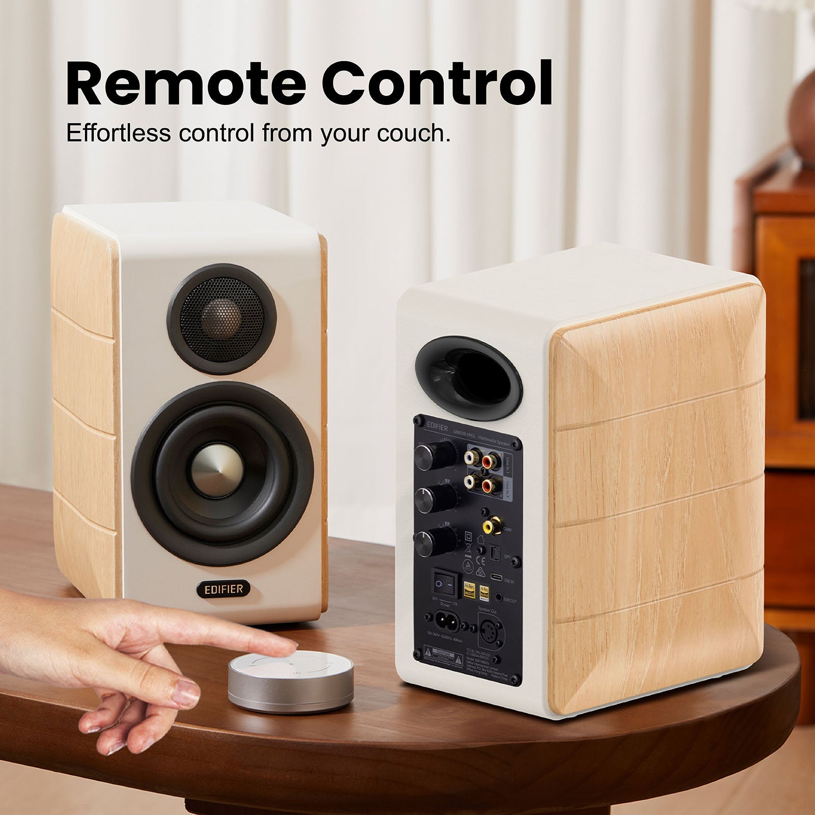 Edifier S880DB MKII 2.0 Active Hi-Fi Bookshelf Speaker, 2.0 Computer Hi-Fi Speaker System, 88W RMS Hi-Res Audio with LDAC Bluetooth USB-C Optical Coaxial RCA Input Subwoofer Output for Record Player TV, Pair