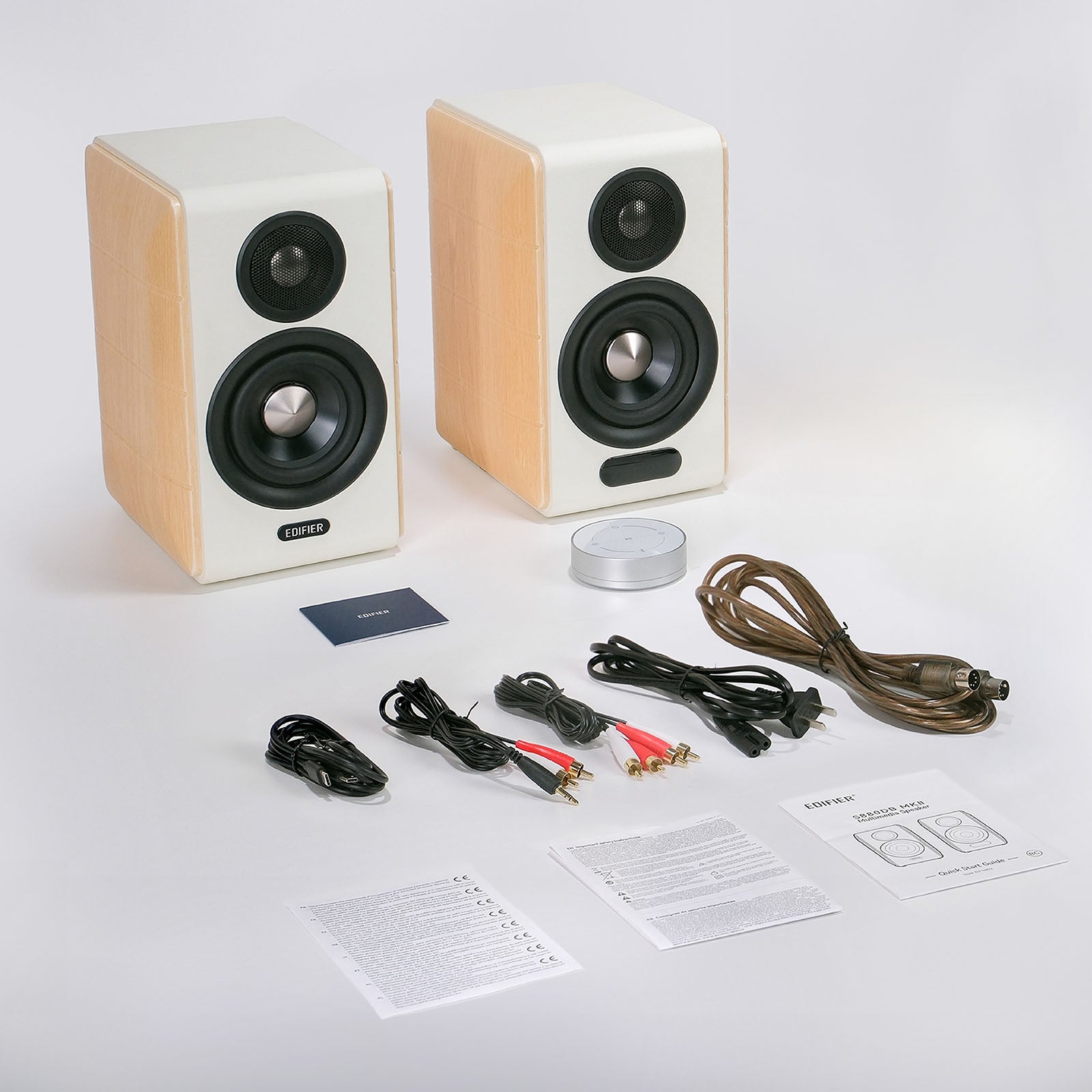 Edifier S880DB MKII 2.0 Active Hi-Fi Bookshelf Speaker, 2.0 Computer Hi-Fi Speaker System, 88W RMS Hi-Res Audio with LDAC Bluetooth USB-C Optical Coaxial RCA Input Subwoofer Output for Record Player TV, Pair