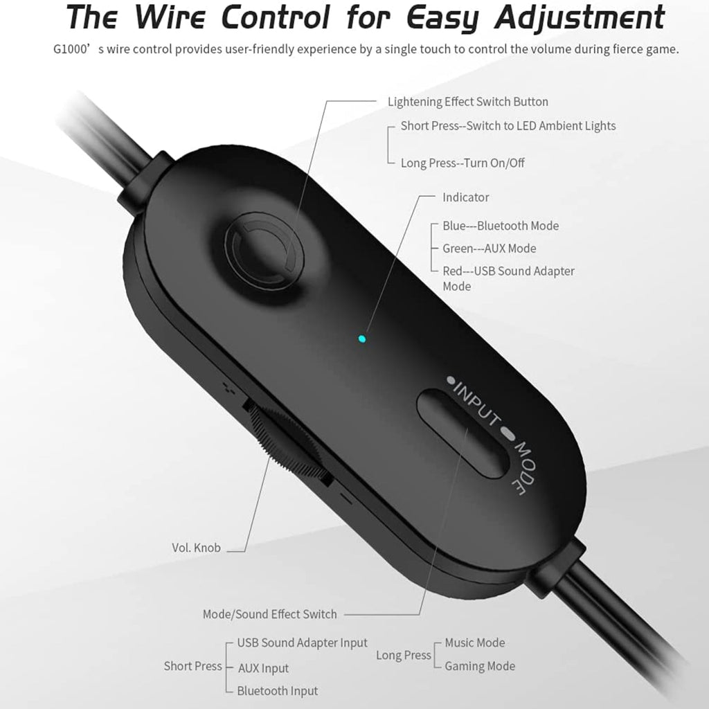 Haut-parleurs d'ordinateur USB Edifier G1000, haut-parleurs de jeu PC alimentés par USB Bluetooth 5.3 pour ordinateur de bureau, ordinateur portable et téléphone portable Entrée USB 3,5 mm Aux Bluetooth Lumières RVB
