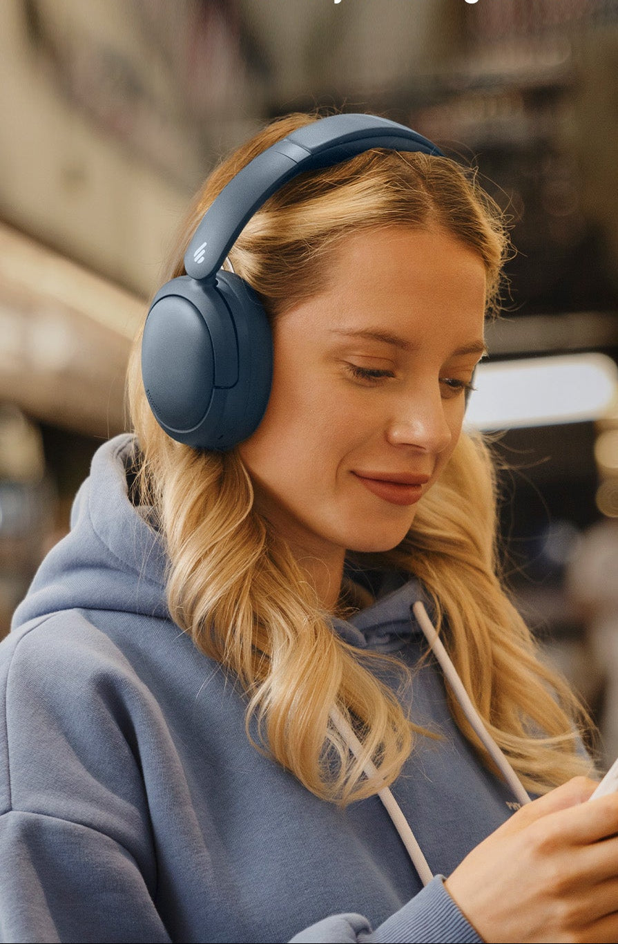 Casque supra-auriculaire Bluetooth Edifier V80 à réduction de bruit active hybride, sans fil, avec 45h d'autonomie, audio haute résolution filaire, chargement rapide, connexion multipoint pour les voyages et le bureau