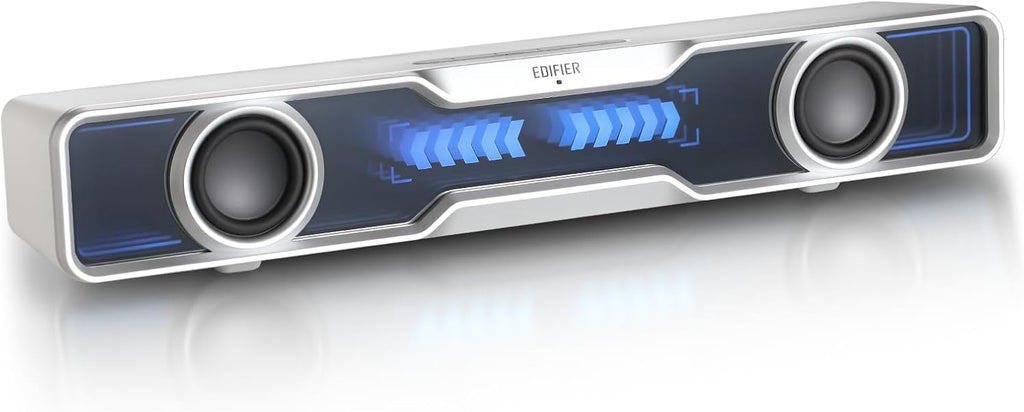 Barre de son multimédia Edifier QS30, Bluetooth V5.4, basses améliorées, microphone intégré avec éclairage dynamique, plusieurs effets sonores, haut-parleur alimenté par USB pour PC de bureau, ordinateur portable, tablettes