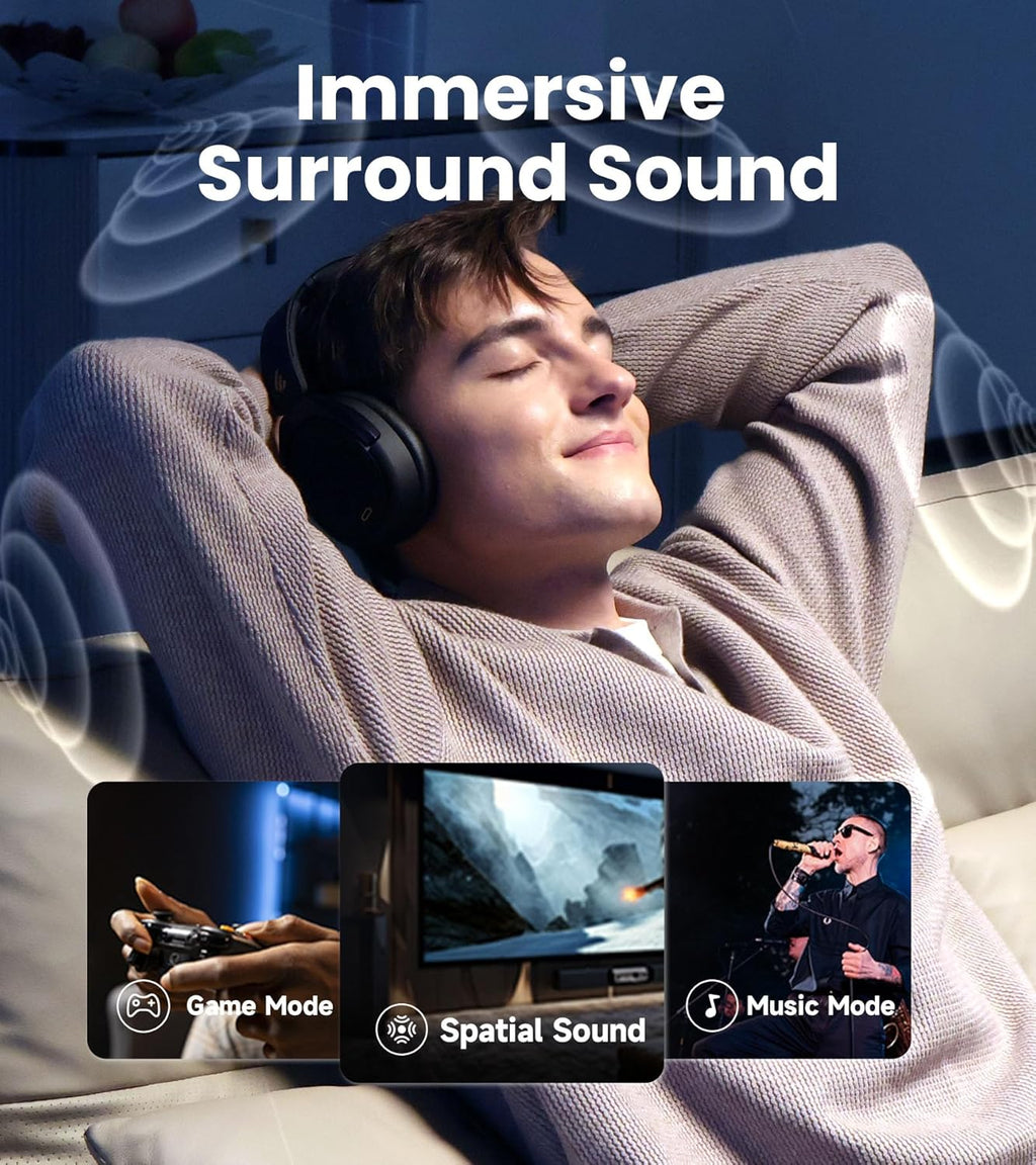 Casque sans fil à réduction de bruit active hybride Edifier WH950NB Gen 2, audio haute résolution avec LDAC ANC à 8 niveaux, son spatial, autonomie de 80h, Bluetooth 5.4, pliable, prise AUX 3,5 mm, étui de voyage